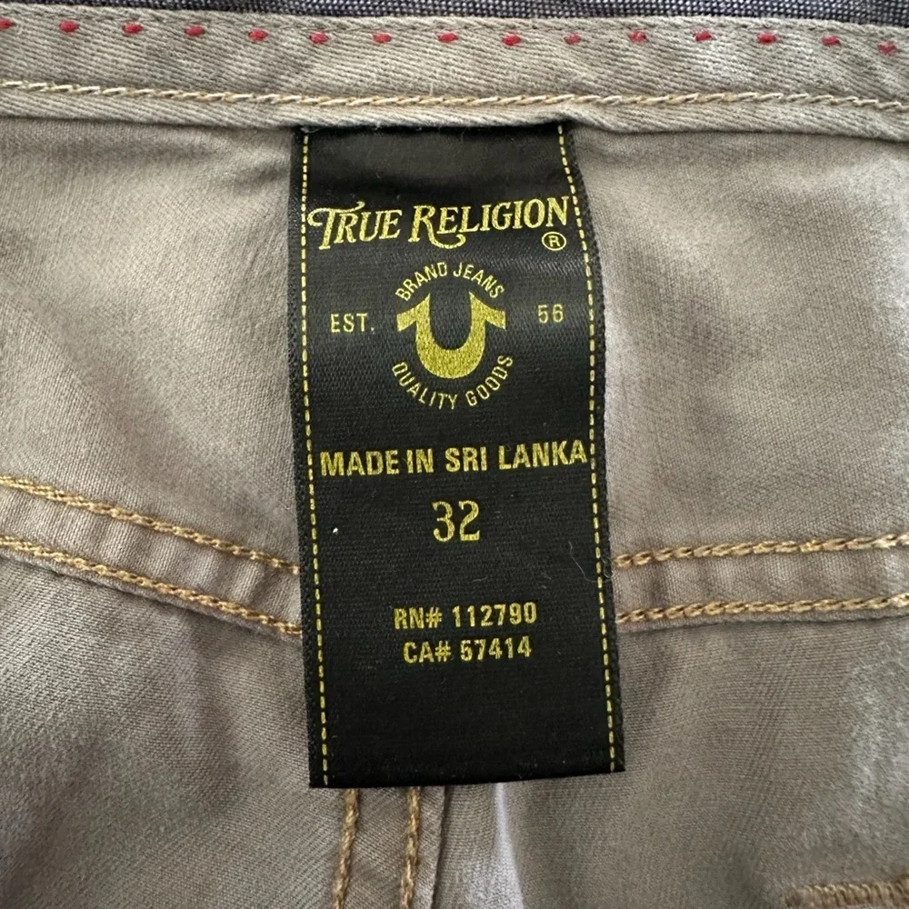 True Religion Rocco Tailored‎ Overdye Twill Jeans Pants Gray Button Fly 32X32